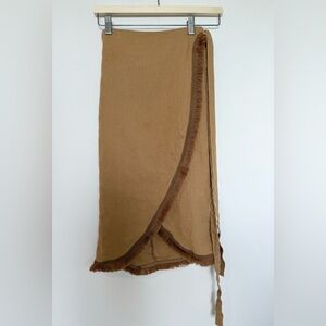 Reformation Wraparound Skirt with Fringe Accents
